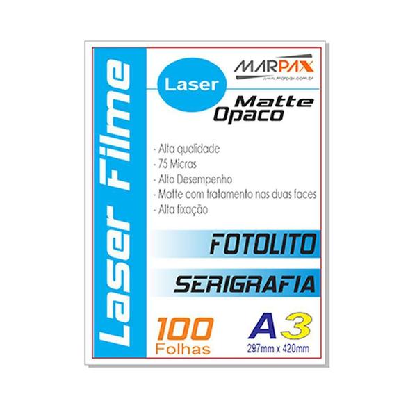 Imagem de Laser Film A3 297X420Mm Opaco Serigráfia E Fotolito 100Fls