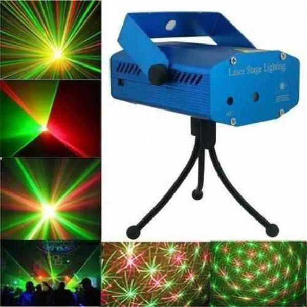 Imagem de Laser Jogo De Luz LED Raios Holográficos Efeitos Pisca Pontilhados Coração Estrela Smile Colorido RGB Bivolt