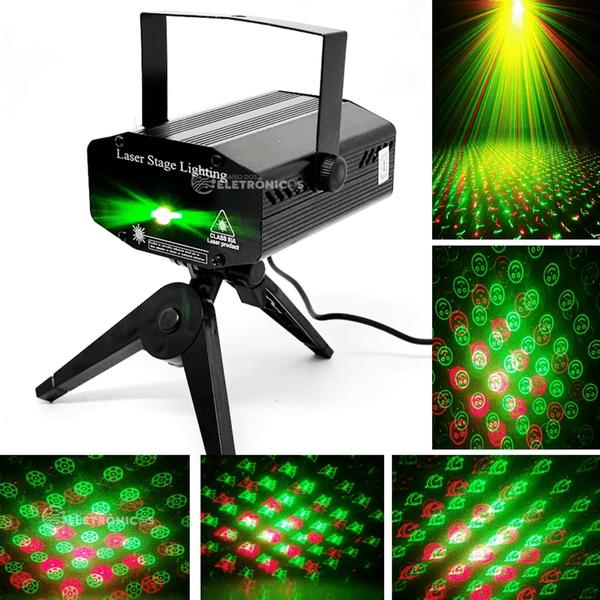 Imagem de Laser Projetor Holográfico Led Strobo Pisca Estrela Ritmo Dj LK173B6A