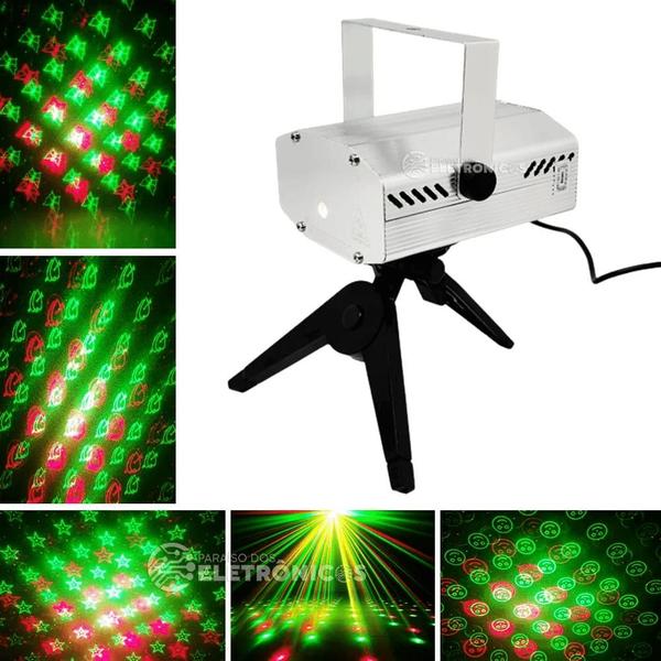 Imagem de Laser Projetor Holográfico Led Strobo Pisca Estrela Ritmo Dj LK173B6B