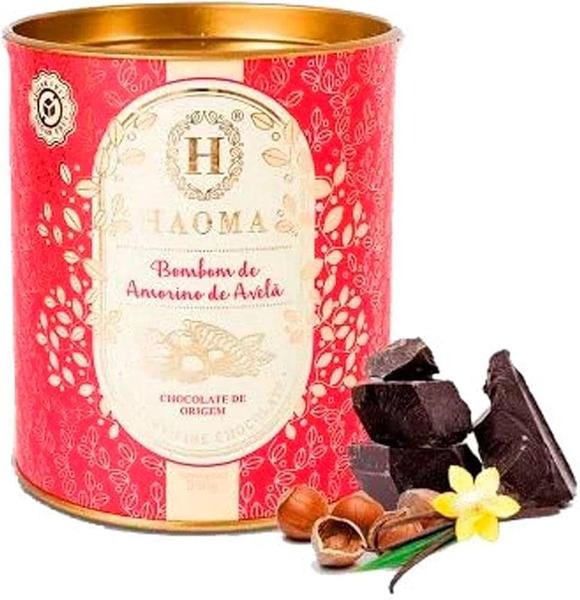 Lata Bombom Amorino 200g Chocolate 56% Cacau Haoma Imagem de Lata Bombom Amorino 200g Chocolate 56% Cacau Haoma