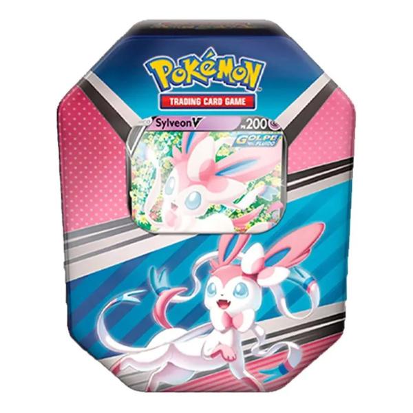 Imagem de Lata Pokemon Herois V Sylveon V PS 200 - 003 25 Cartas Copag