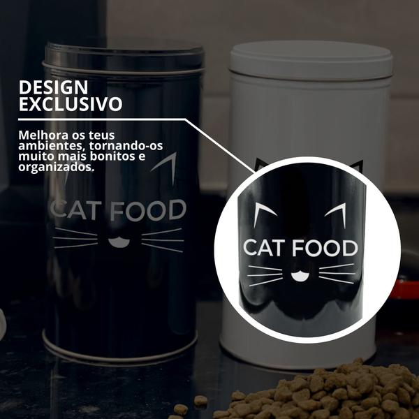 Imagem de Lata Pote Personalizado Catfood Design Sofisticado Pratico 1400ml