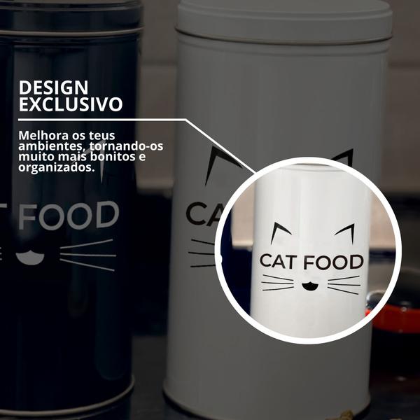 Imagem de Lata Pote Personalizado Catfood Design Sofisticado Pratico 1400ml