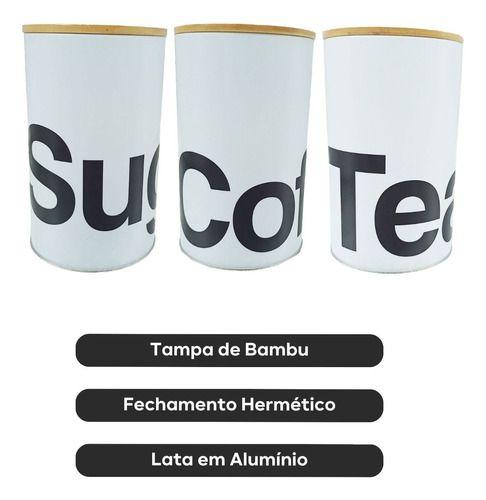 Latas Herméticas Tampa De Bambu 3 Unidades Porta Condimentos - Facilite.ud Imagem de Latas Herméticas Tampa De Bambu 3 Unidades Porta Condimentos