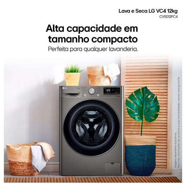 Imagem de Lava e Seca 12Kg LG Smart Inox com 12 Programas de Lavagem - CV5012PC4