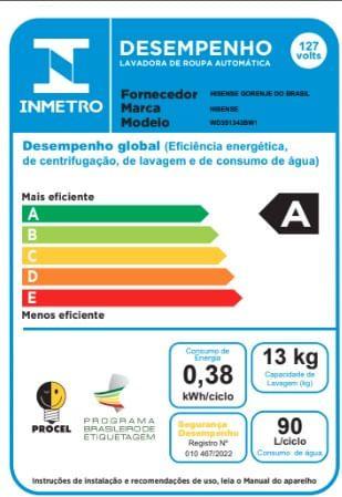 Imagem de Lava e Seca 13Kg Hisense com Wi-fi Connectlife WD3S13 Inverter Titanium 127V