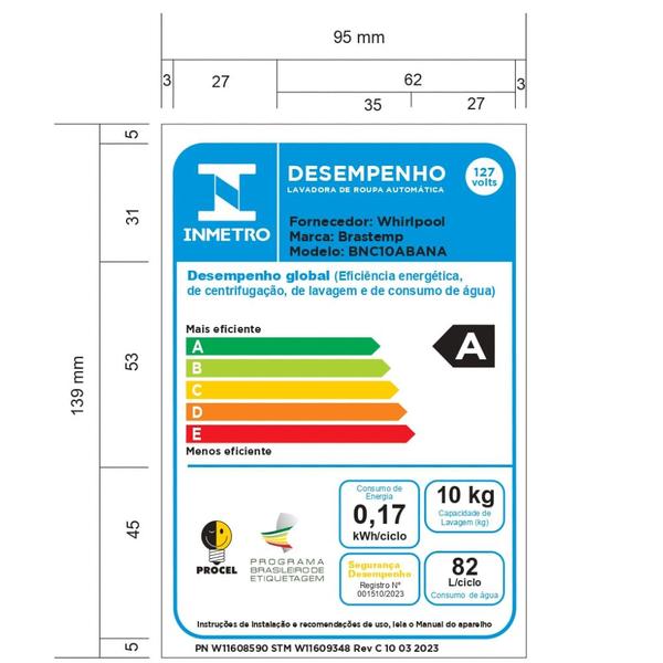 Imagem de Lava e Seca Brastemp 10kg/6kg branca com Smart Sensor e Triplo Vapor BNC10AB.