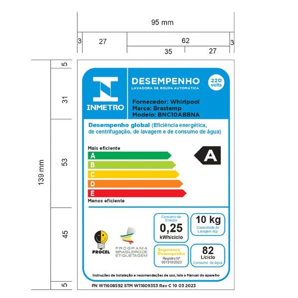 Imagem de Lava e Seca Brastemp 10kg/6kg branca com Smart Sensor e Triplo Vapor BNC10AB.