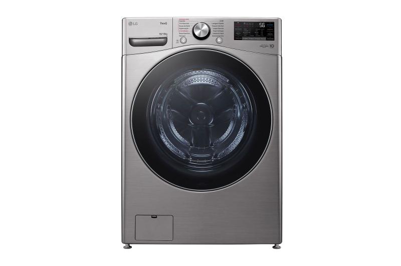 Imagem de Lava e Seca LG Smart 18kg Inox Look com Inteligência Artificial AIDD (WD18SV2S6B) - 127V