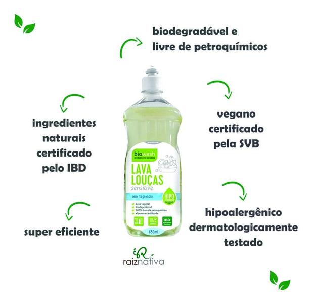 Imagem de Lava loucas sensitive  650ml biowash biodegradável