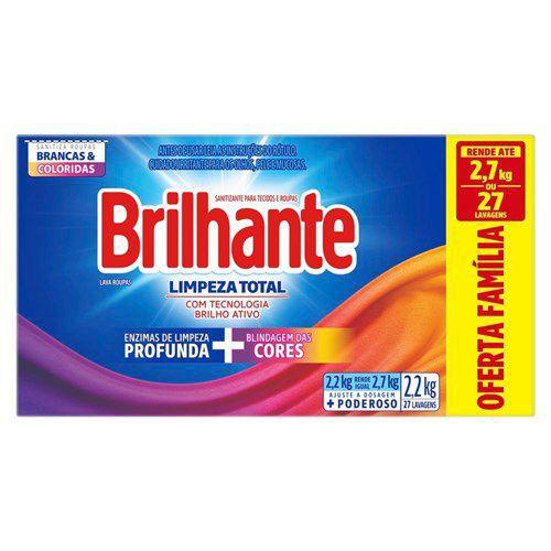 Lava Roupas Sanitizante em Pó Brilhante 2.2Kg Imagem de Lava Roupas Sanitizante em Pó Brilhante 2.2Kg