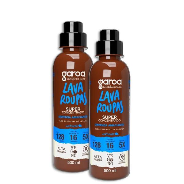 Imagem de Lava Roupas Super Concentrado Natural 500Ml Garoa - 2 Unid.