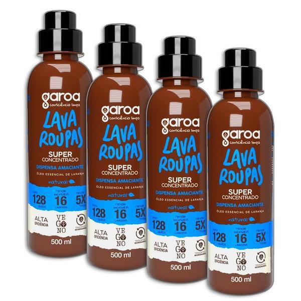 Imagem de Lava Roupas Super Concentrado Natural 500Ml Garoa - 4 Unid.