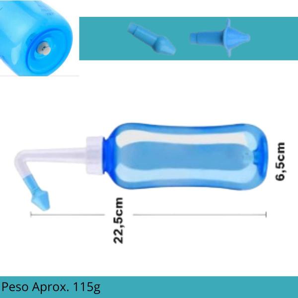 Imagem de Lavador Nasal Azul Premium com Dois Bicos e Frasco Ergonômico