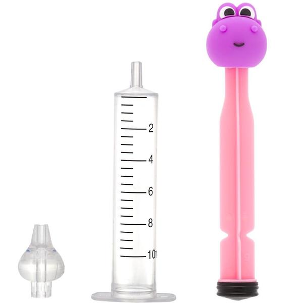 Imagem de Lavador Nasal Bebe C/ Seringa Bico Roxo Silicone Lavagem Buba