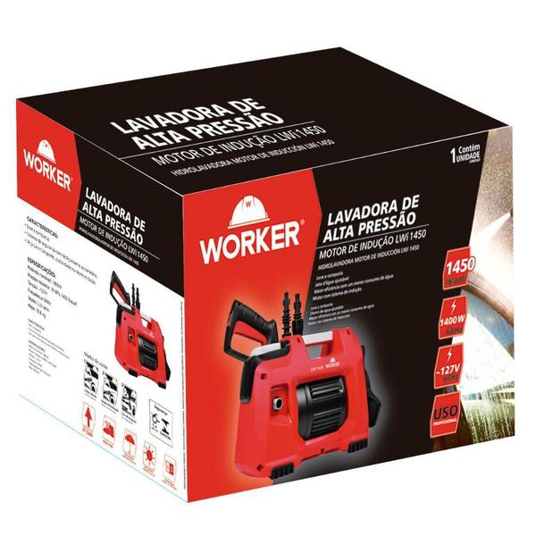 Lavadora Alta Pressão 1400W 1450Lbs 220V Motor Indução Worker Imagem de Lavadora Alta Pressão 1400W 1450Lbs 220V Motor Indução Worker