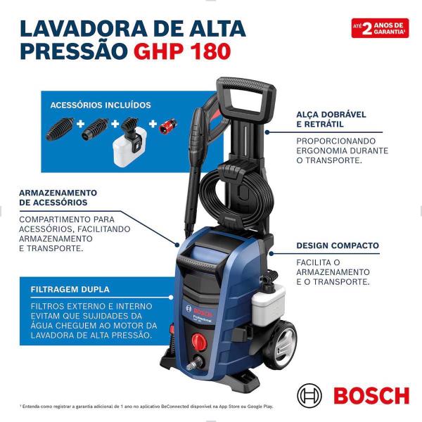 Imagem de Lavadora De Alta Pressão 1800 Psi 1500W 127V Ghp180 Bosch