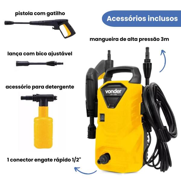 Imagem de Lavadora De Alta Pressão Com Jato Vap Lav1300 Libras 1.300lbf Vonder 