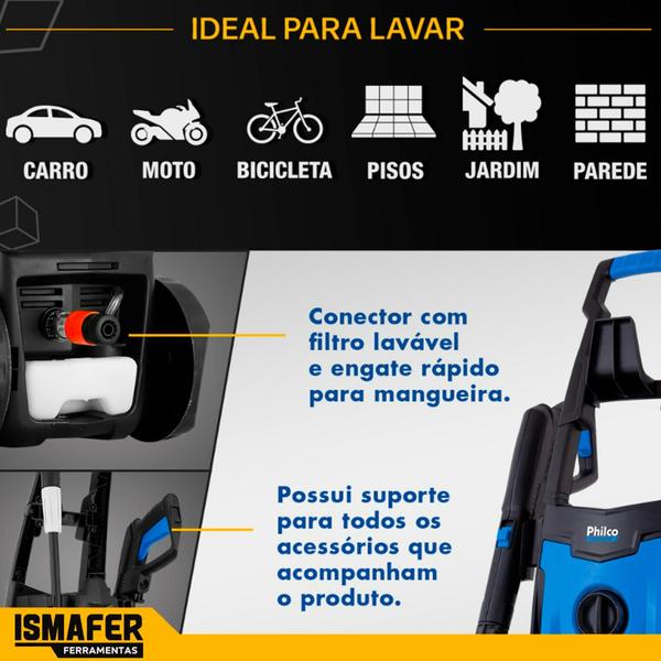 Imagem de Lavadora De Alta Pressão Philco Pla3100 Azul 1800w 2100psi 127v