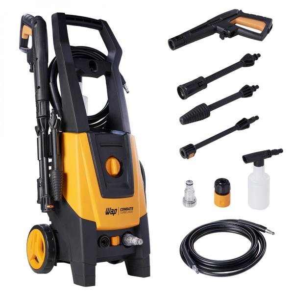 Imagem de Lavadora de Alta Pressão WAP Combate Turbo 2600 1700W 2100 PSI 220V Amarelo/Preto