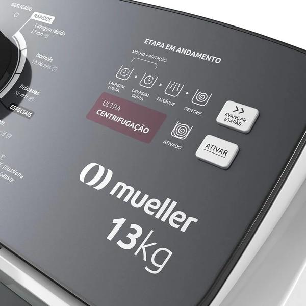 Imagem de Lavadora de Roupas Automática Mueller 13Kg Ultracentrifugação e Ciclo Rápido Branca MLA13  127 Volts