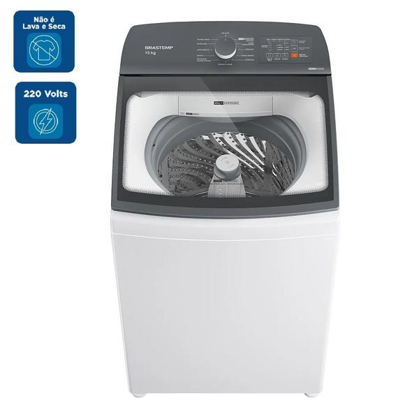 Imagem de Lavadora de Roupas Brastemp 15Kg Smart Sensor Branca BWF15AB  220 Volts