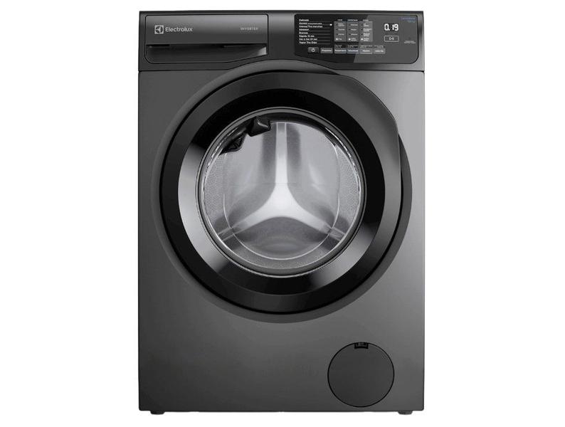 Lavadora de Roupas Electrolux Inverter 12kg Cesto Inox 8 Programas de Lavagem Água Quente Cinza Ônix LFC12