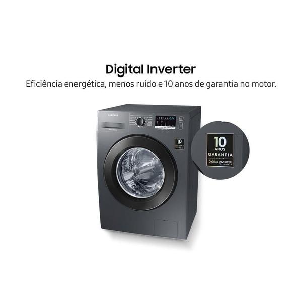 Imagem de Lavadora de Roupas Samsung 11kg Inox com 11 Programas de Lavagem WW11J4473PX