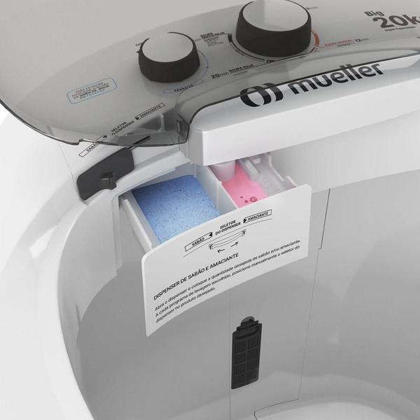 Imagem de Lavadora Semiautomática Tanquinho Mueller 20kg Branco 220 V