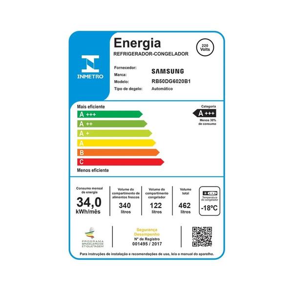 Imagem de Lavadora Smart Samsung Digital Inverter WA17CG Black 17kg 220V + Geladeira Samsung BMF RB50DG6020B1BZ SmartThings 462L Black Inox Look 220V