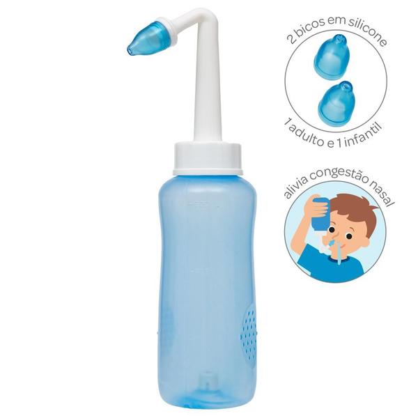 Imagem de Lavagem Nasal 300ml Kit com Duas Pontas Infantil e Adulto - Buba