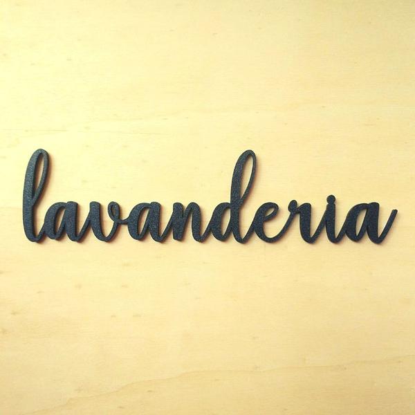 Imagem de Lavanderia - Adorno De Parede, Quadro, Decoração, Lettering - Cor: Preto