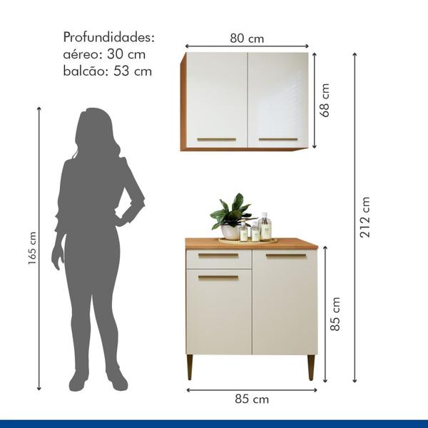 Imagem de Lavanderia Modulada 1 Armário Aéreo e Balcão Itajaí