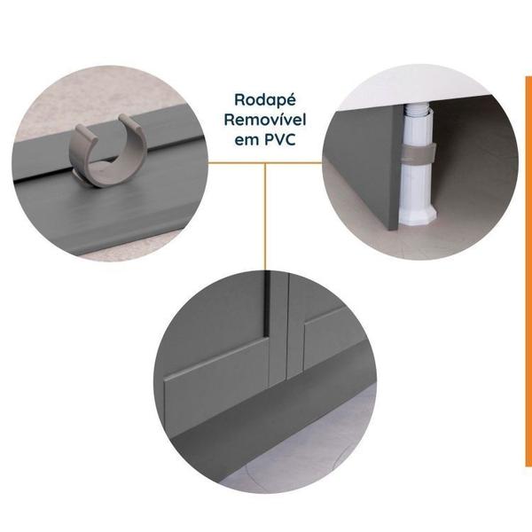 Imagem de Lavanderia Modulada 2 Peças 1 Armário Aéreo 3 Portas 1 Balcão Cabecasa Madeiramadeira