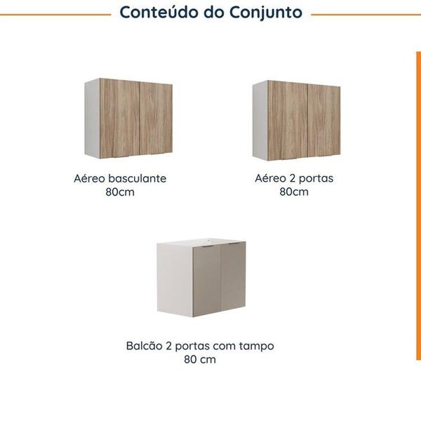 Imagem de Lavanderia Modulada 3 Peças sem Tampo sem Rodapé Ipanema Cabecasa Madeiramadeira Fendi/Acácia