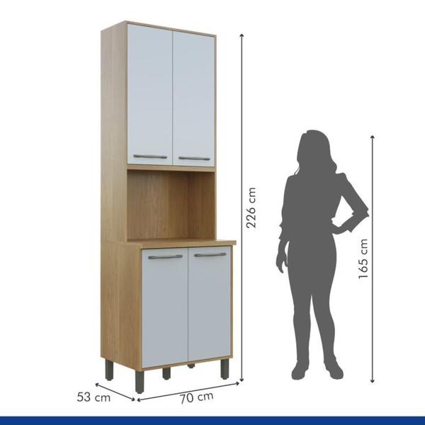 Imagem de Lavanderia Modulada Armário Multiuso, Balcão 3 Portas e Armário Aéreo Áustria Cinamomo/Off White