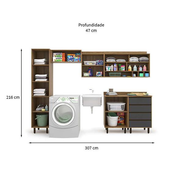 Imagem de Lavanderia Modulada Confort 6 PT 4 GV Cinamomo e Grafite