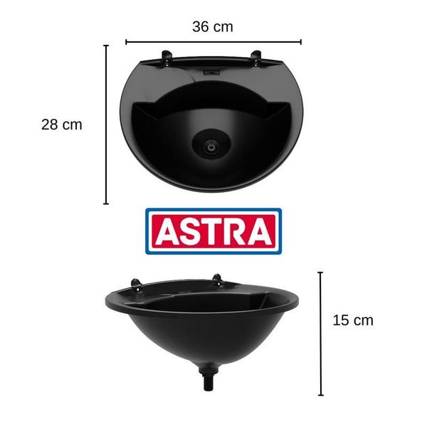 Imagem de Lavatorio de Plastico Pia para banheiro lavabo pequeno econômico Branco / Preto Astra o melhor fácil limpar