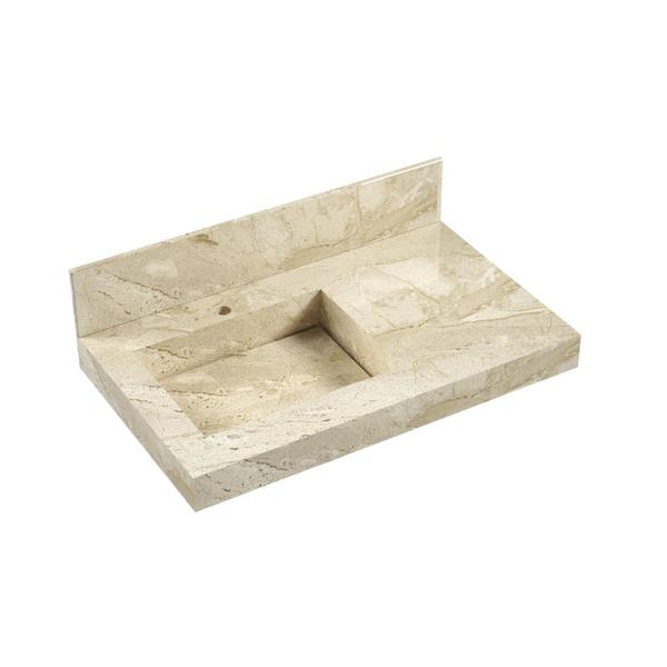 Lavatório em Porcelanato para Banheiro 80cm com Cuba Esculpida - Blu Imagem de Lavatório em Porcelanato para Banheiro 80cm com Cuba Esculpida