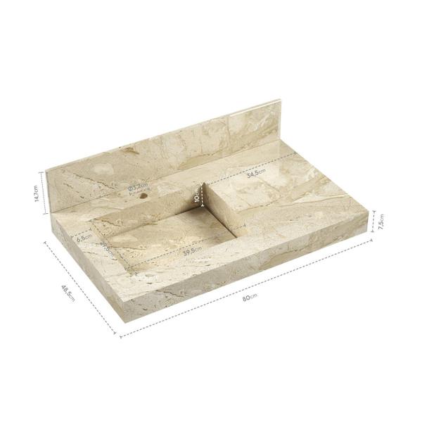 Lavatório em Porcelanato para Banheiro 80cm com Cuba Esculpida - Blu Imagem de Lavatório em Porcelanato para Banheiro 80cm com Cuba Esculpida