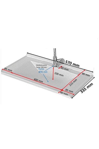 Imagem de Lavatório Pia Para Banheiro Soft de Mármore Sintético 57cm