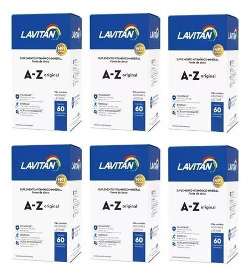 Lavitan A-Z Homem 60 Comp Suplemento Vitaminico Kit 6 Uni Imagem de Lavitan A-Z Homem 60 Comp Suplemento Vitaminico Kit 6 Uni