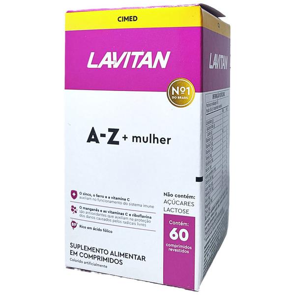 Lavitan A-Z Mulher com 60 Comprimidos - CIMED Imagem de Lavitan A-Z Mulher com 60 Comprimidos