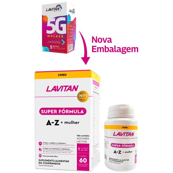 Imagem de Lavitan A-Z Multivitaminico Homem e Mulher Super Fórmula Vitamina C D Zinco Cimed