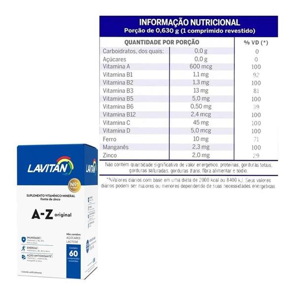 Imagem de Lavitan Az Original 60Cps Vitamina Suplemento Homens