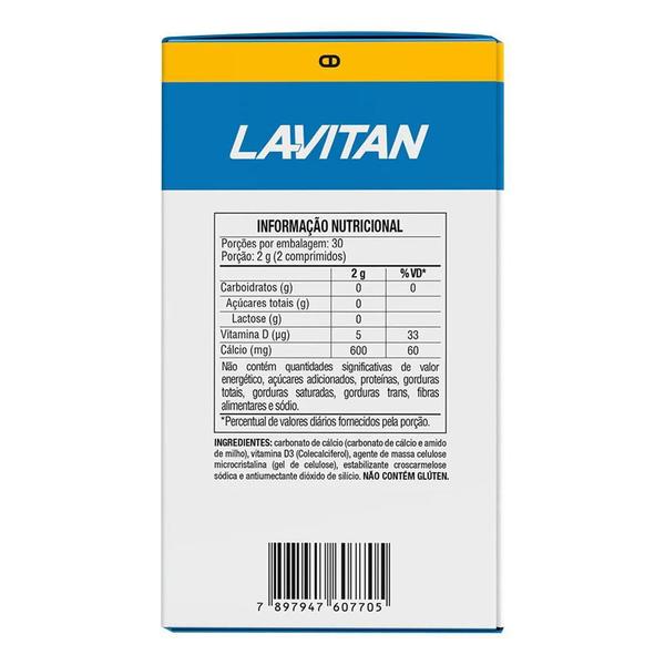 Imagem de Lavitan cálcio 600mg + vitamina d3 200ui com 60 comprimidos