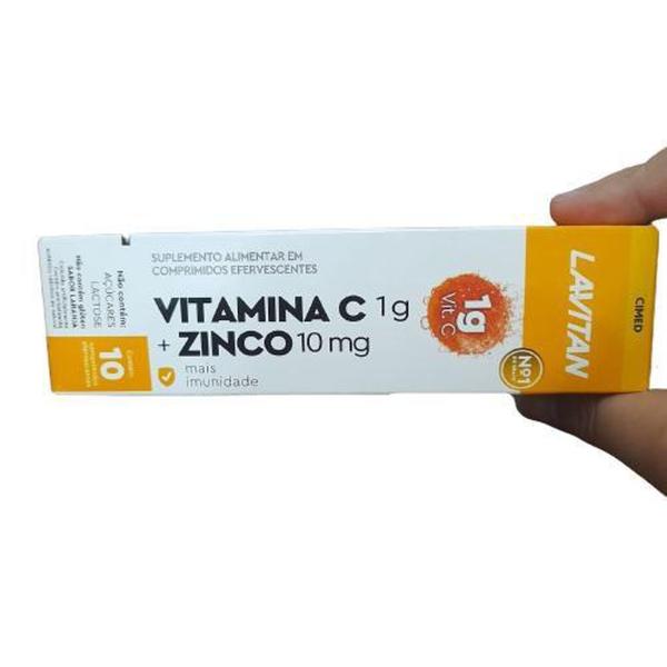 Imagem de Lavitan Efervescente 10 Comprimidos Sabor Laranja Vitamina C 1g + Zinco 10mg - Cimed