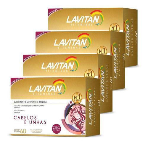 Imagem de Lavitan Hair Cabelos E Unhas 60 Cáps - Kit 4 Caixas