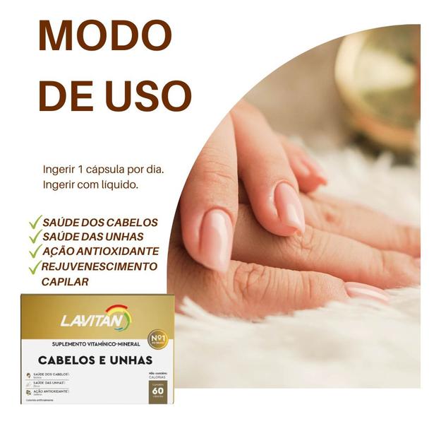 Imagem de Lavitan Hair Cabelos E Unhas 60 Cápsulas